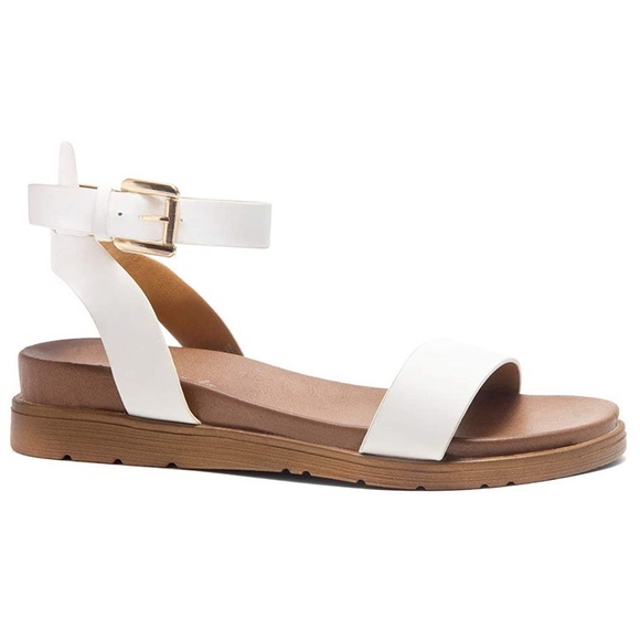 Ankle Strap Buckle Low Wedge Platform Heel Sandal - Picture 1 of 6
